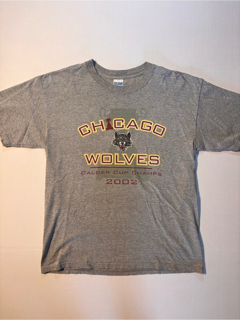Vtg Chicago Wolves 2002 IHL NHL Hockey Calder Cup Champions Tshirt Sz Large